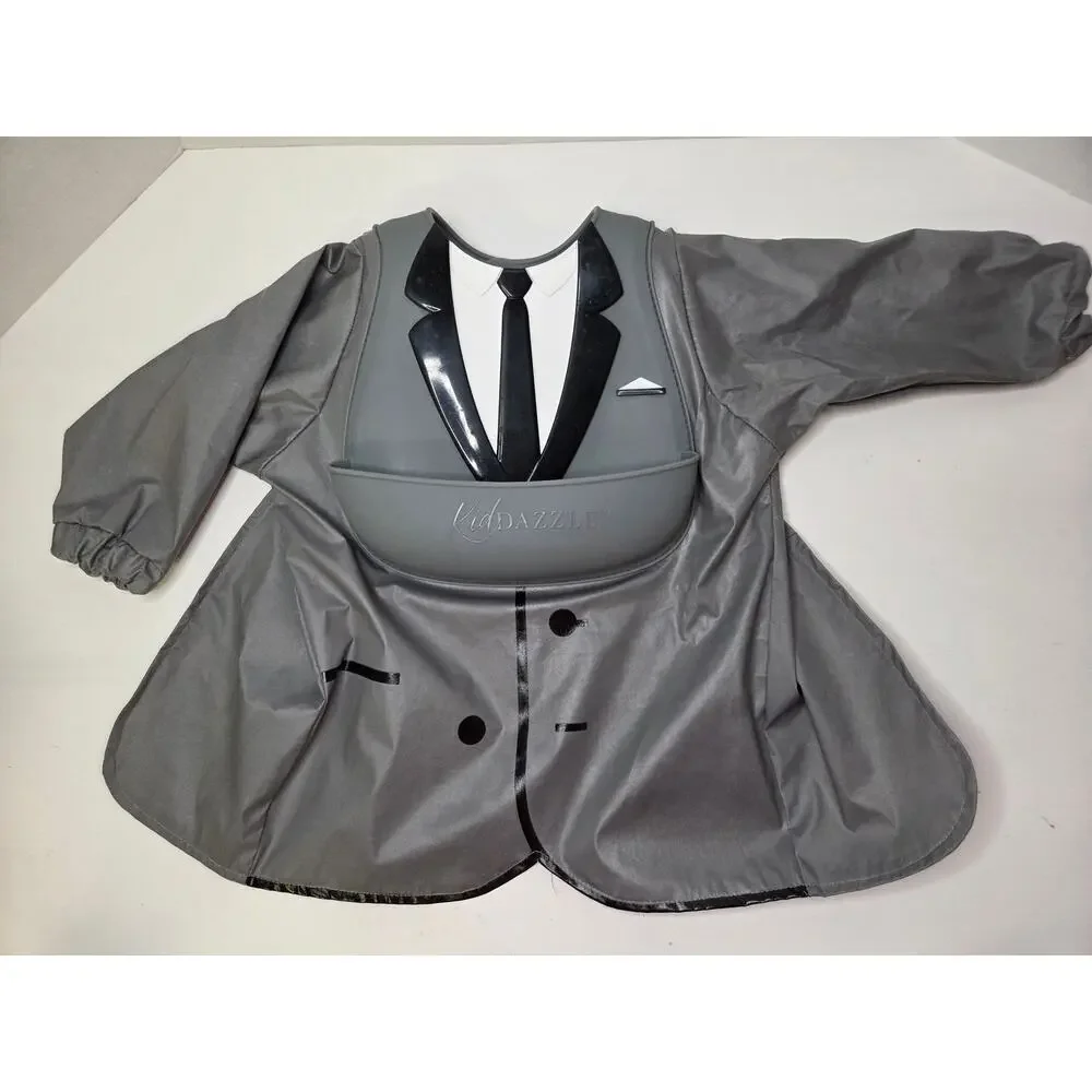 KidDazzle Tuxedo Baby Bib & Smock